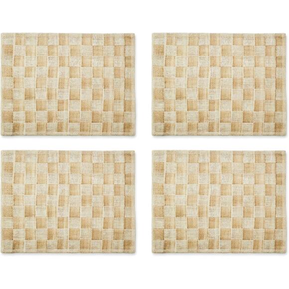 MacKenzie-Childs Other - NEW Mackenzie-Childs Flax Sinamay Placemats 17in x13in Set of 4